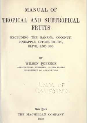 The Manual of Tropical and Subtropical Fruits